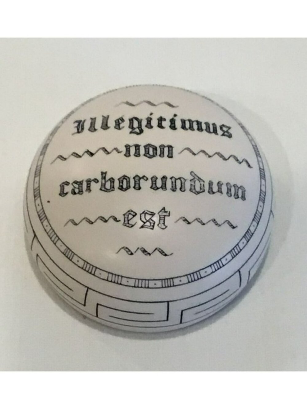 "Don't let the b*** grind you down" in Latin & scrimshaw print paperweight